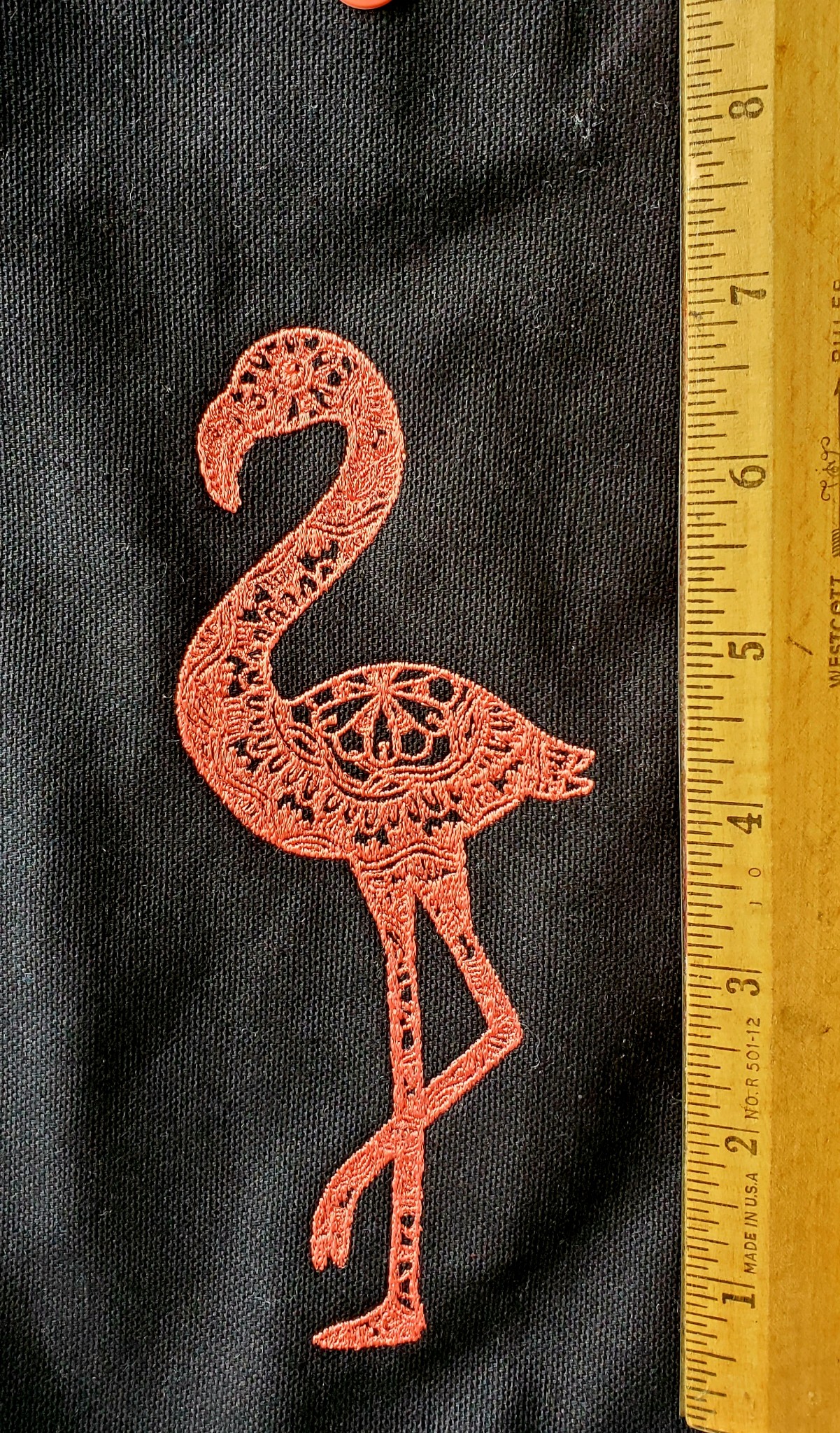 Small-Flamingo-zentangle-filled-embroidery-jennifer-wheatley